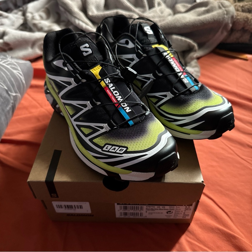 Salomon XT-6 Skyline Shoes — Black/Maritime Blu/ Sharp Green M6/W7